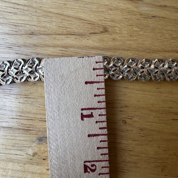 Vintage Artisan NF Link Bracelet Size 7.5 Diamond Cut Ornate 925 Sterling 31.4g - Picture 13 of 13